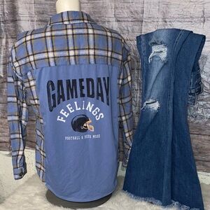 Maurices Oversized Plaid Gameday Shirt